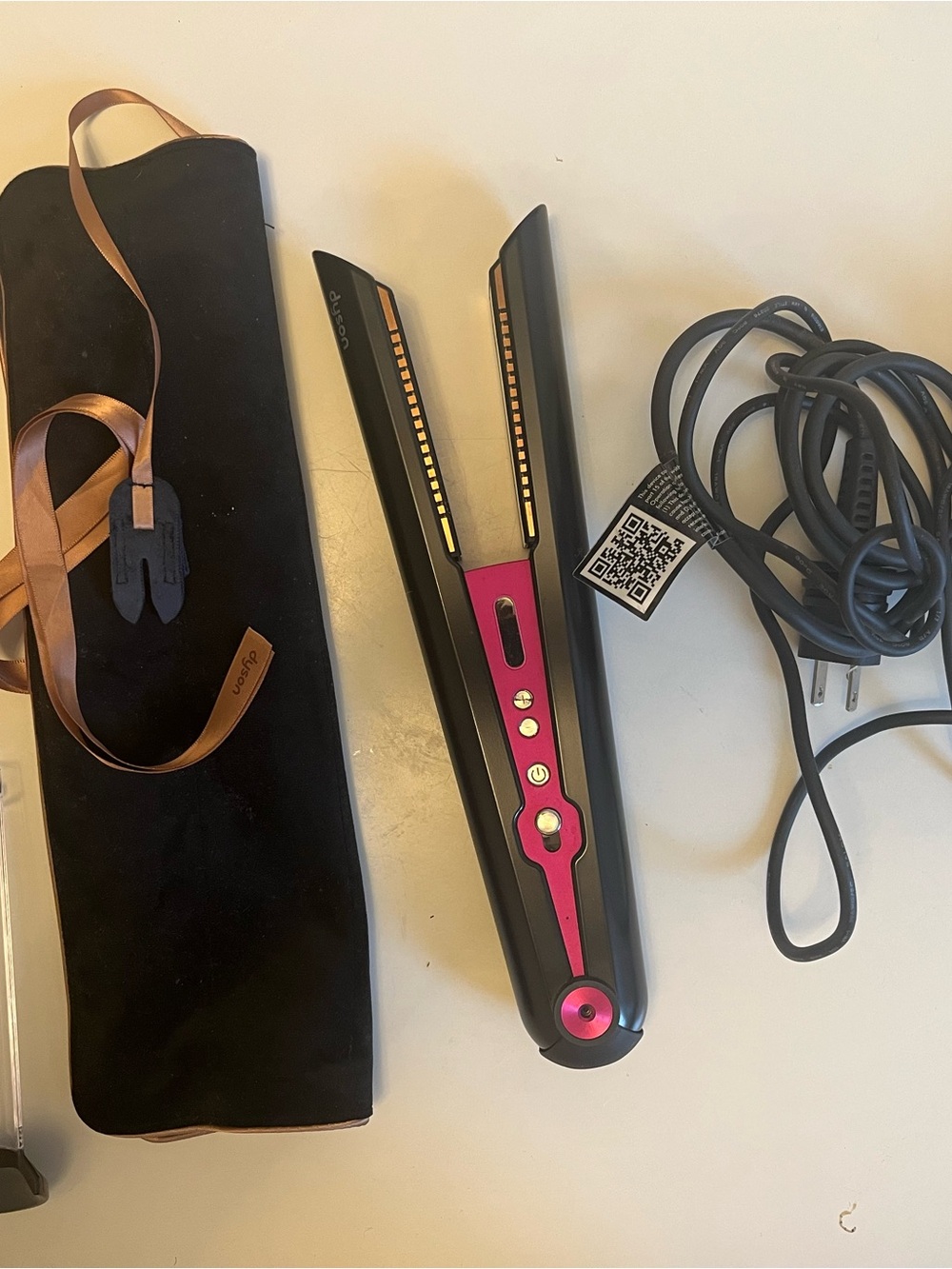 Dyson Black and Pink Hair Straightener with Pouch & All Accessories